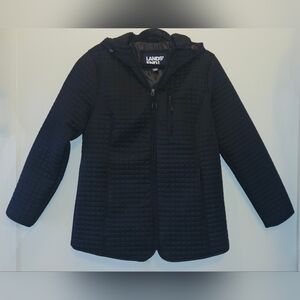 Lands' End Womens Black Quilted Puffer Jacket